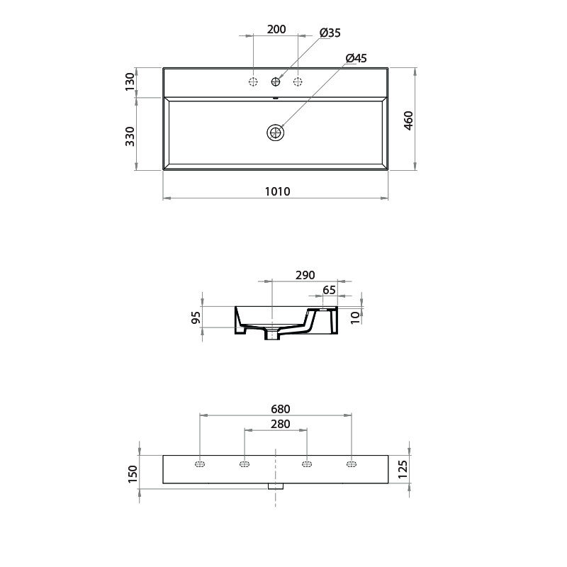 Parisi Twenty 100 Full Bowl Wall Basin