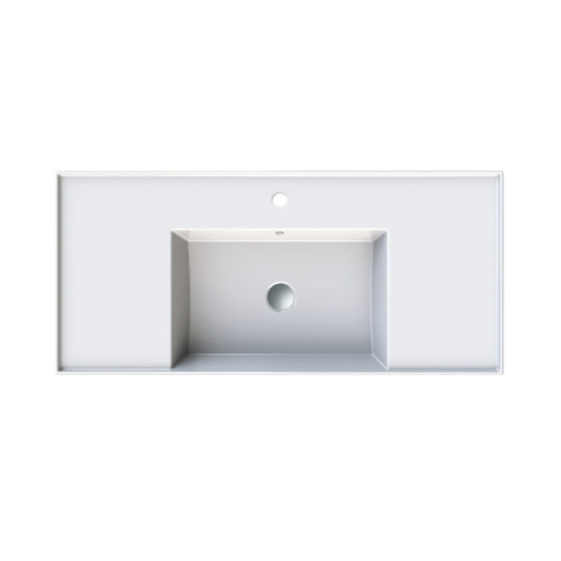 Parisi Twenty 100 Centre Bowl Wall Basin - 3 Tap Holes - Gloss White - TC201013/S