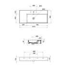 Parisi Twenty 100 Right Bowl Wall Basin