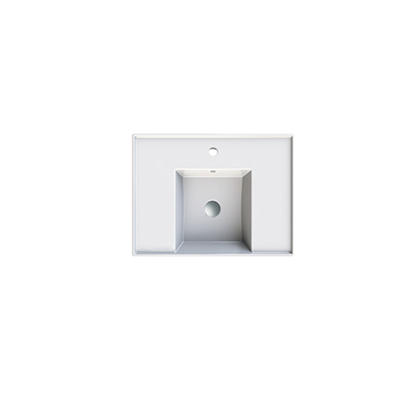 Parisi Twenty 60 Centre Bowl Wall Basin - 1 Tap Hole - Gloss White - TC20611/S