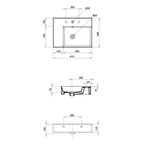 Parisi Twenty 60 Right Bowl Wall Basin