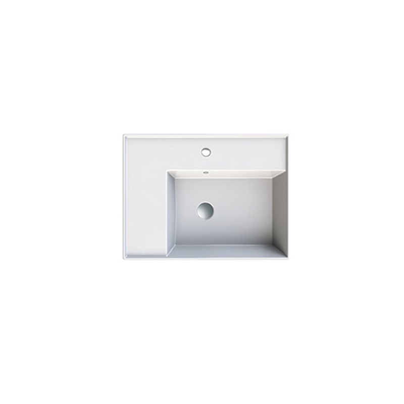 Parisi Twenty 60 Right Bowl Wall Basin - 1 Tap Hole - Gloss White - TC20621/S