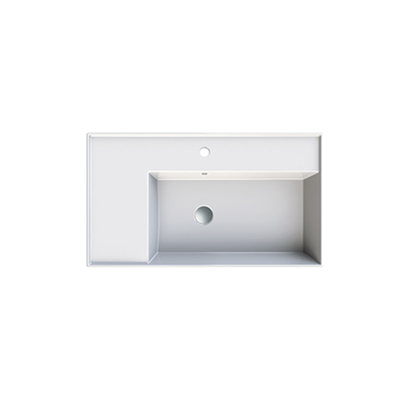 Parisi Twenty 80 Right Bowl Wall Basin - 1 Tap Hole - Gloss White - TC20821/S