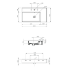 Parisi Twenty 80 Left Bowl Wall Basin