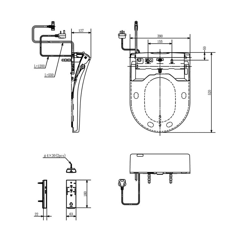 Washlet w/ Remote Control Specification