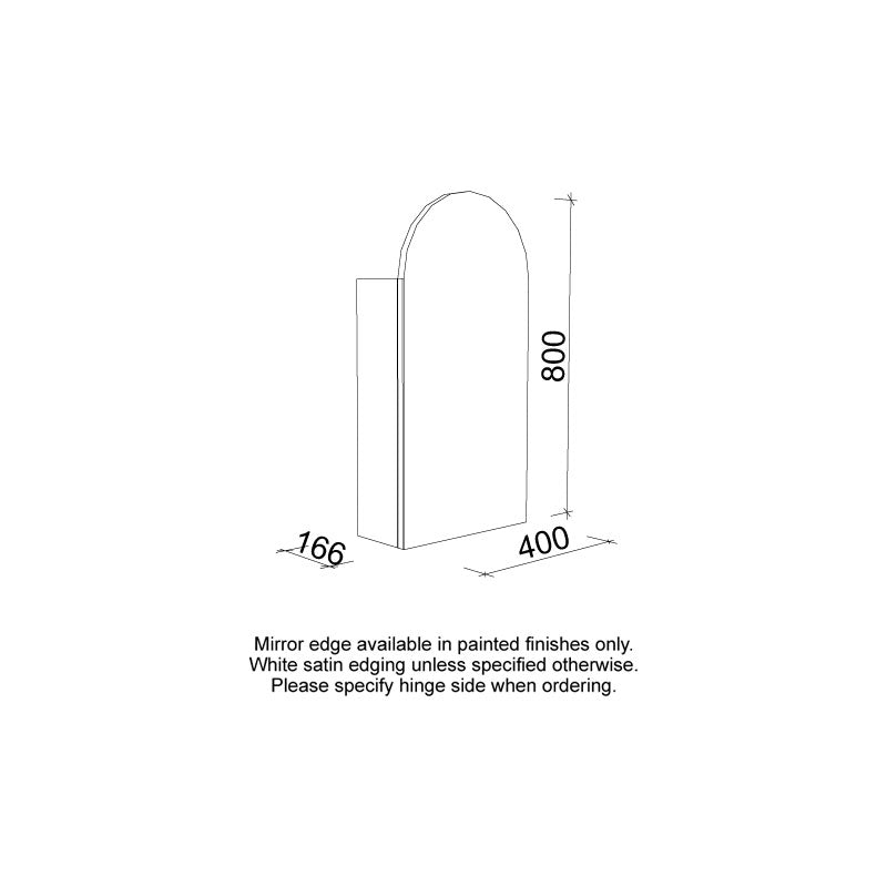 Timberline Church Shaving Cabinet 400mm Specification