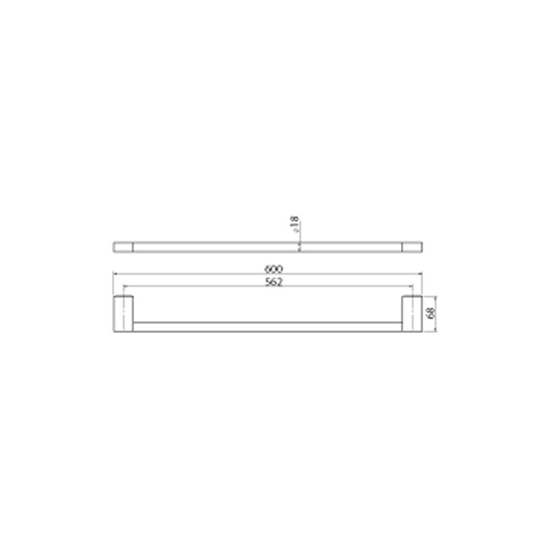 Parisi Linfa Single Towel Rail 600mm specifications
