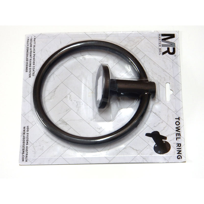 Master Rail Towel Ring Matt Black