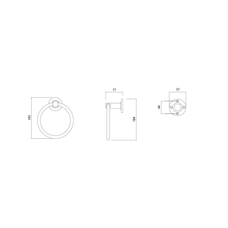 Master Rail Towel Ring Matt Black specifications