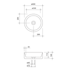 Parisi Track Ø400 Bench Basin
