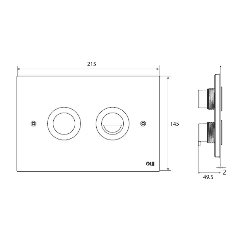 Studio Bagno Trend Flush Plate - Polished Chrome Specification