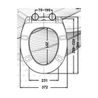 Haron Duroplast Sable Seat with Soft close Seat Matt Black Specification
