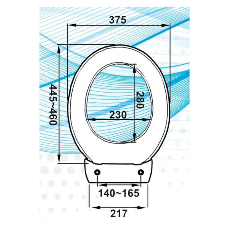 Haron MERITON Toilet Seat – 217mm Link -  Specification
