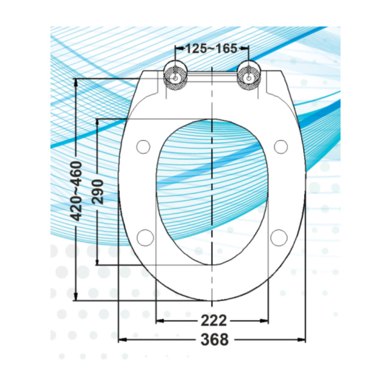 Haron CITTE White SLOW CLOSE Toilet Seat with Locking Buffers - Specification