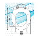 Haron CITTE White SLOW CLOSE Toilet Seat with Locking Buffers - Specification