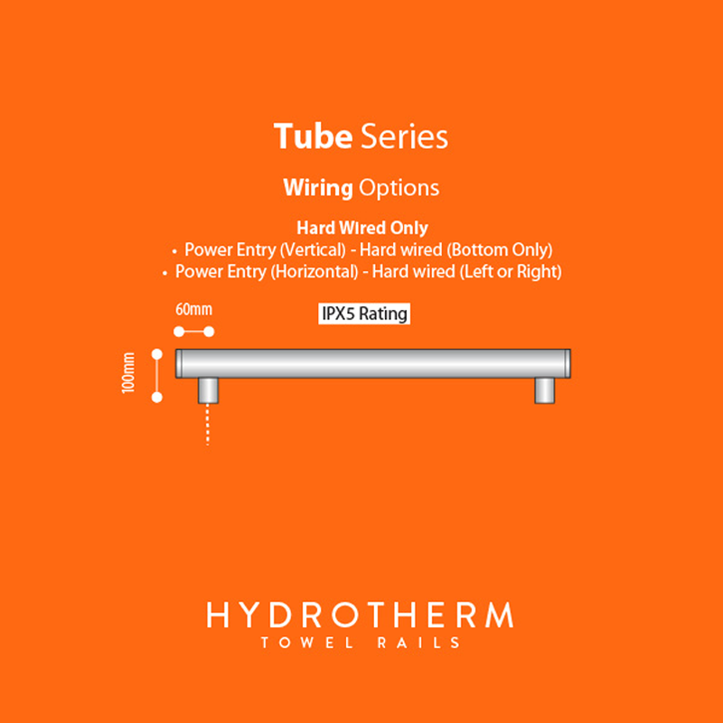 Hydrotherm Bespoke Tube 900 Single Heated Towel Rail
