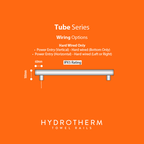 Hydrotherm Bespoke 900 Triple Tube Heated Towel Rail & Robe Hook