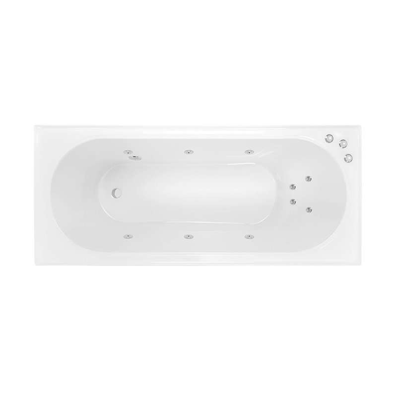 Decina Turin 1790mm Acrylic Santai Spa Bath - Gloss White - TU1790SAN10JW