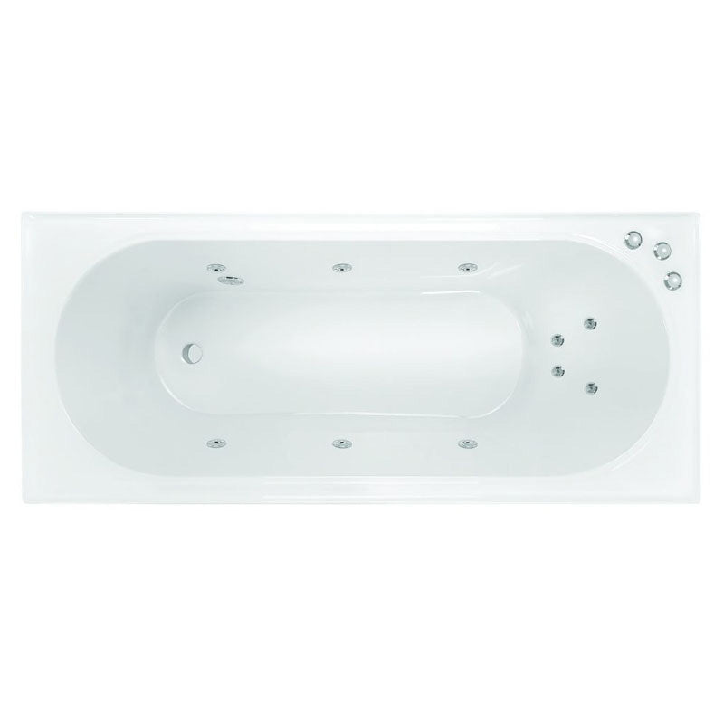 Decina Turin 1790mm Acrylic Santai Spa Bath - Gloss White - TU1790SAN10JW
