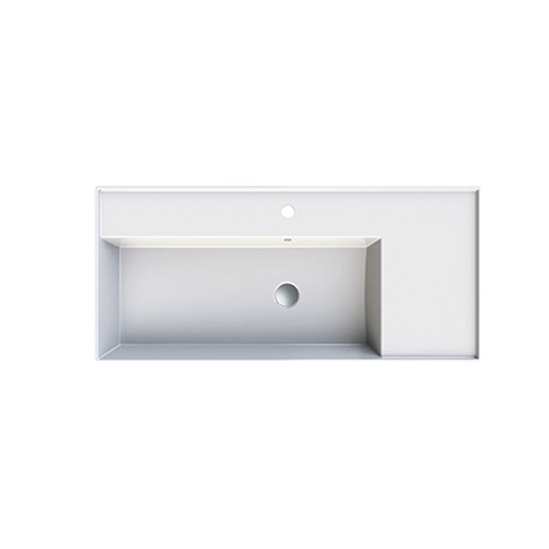 Parisi Twenty 100 Left Bowl Bench Basin - 3 Tap Holes - Gloss White - TC201033