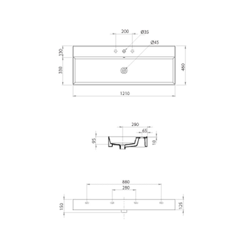 Parisi Twenty 120 Full Bowl Bench Basin