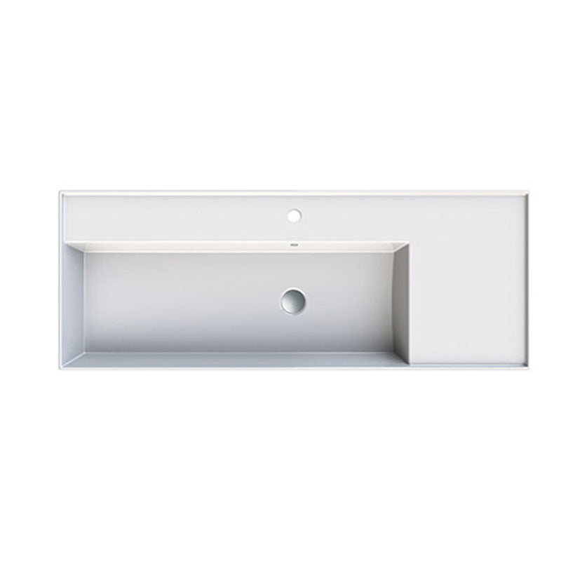 Parisi Twenty 120 Left Bowl Bench Basin - 1 Tap Hole - Gloss White - TC201231