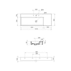 Parisi Twenty 120 Left Bowl Bench Basin specifications
