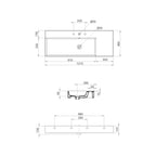 Parisi Twenty 120 Left Bowl Bench Basin specifications