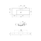 Parisi Twenty 120 Right Bowl Bench Basin specifications
