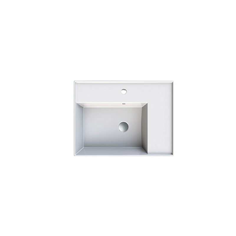 Parisi Twenty 60 Left Bowl Bench Basin - 1 Tap Hole - Gloss White - TC20631