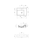 Parisi Twenty 60 Left Bowl Bench Basin specifications