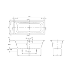 Villeroy & Boch Targa Bath | White Overflow Waste | Specifications