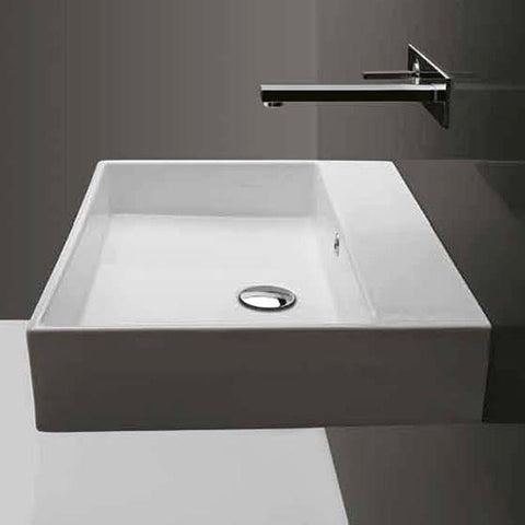 Studio Bagno Unlimited 70 Wall or Bench Basin - No Tap Hole - Gloss White