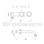 Brodware Yokato Disc Wall Set with 210mm Spout & Back Plate