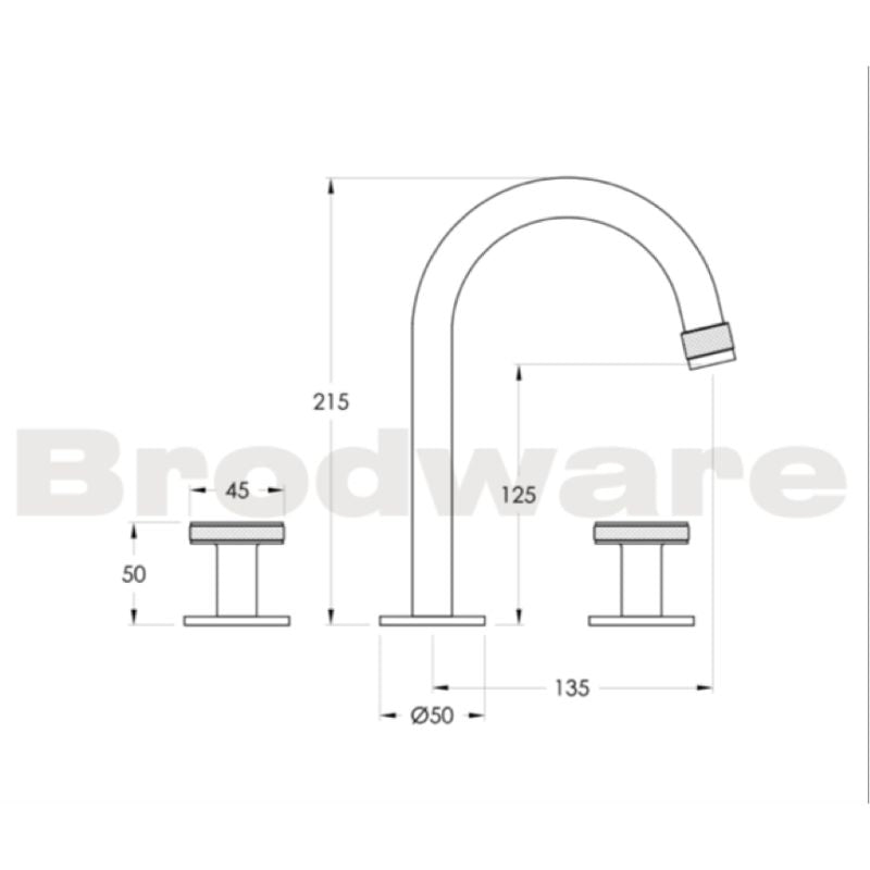 Brodware Yokato Disc Basin Set with Swivel Spout Specifications 