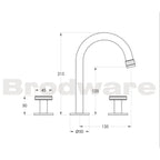 Brodware Yokato Disc Basin Set with Swivel Spout Specifications 