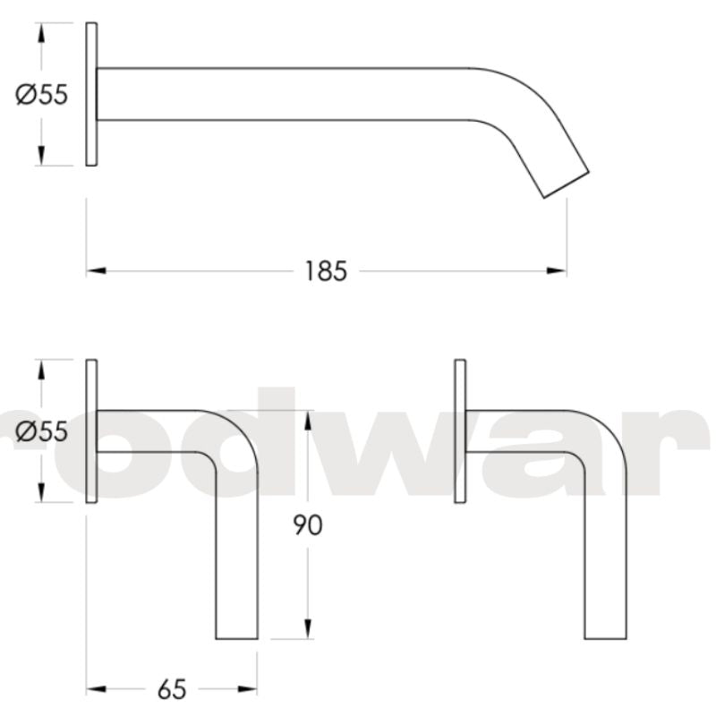 Nanobar Wall Set with 185mm Spout Spec