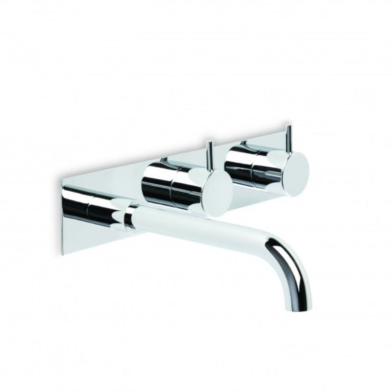 Minim Wall Set with Left Sided Spout on Chrome Plate 