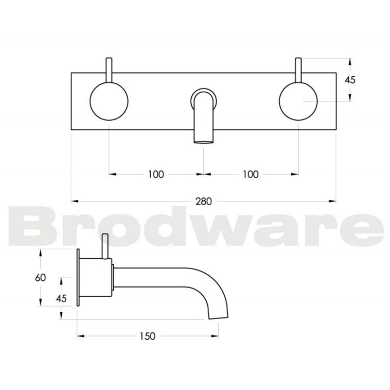 Minim Wall Set on Chrome Plate Spec