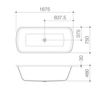 Caroma Urbane 1675mm Acrylic Island Bath No Overflow - Gloss White - UR7ISW