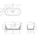 Cassa V-Groove Round 1700mm Bathtub -  Specification