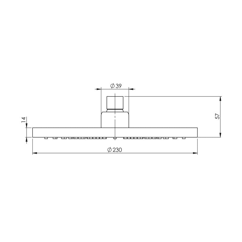 Phoenix Tapware Vivid Shower Rose 230mm Round - Brushed Nickel Specification