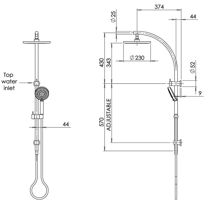 Phoenix Vivid Twin Shower - Brushed Nickel