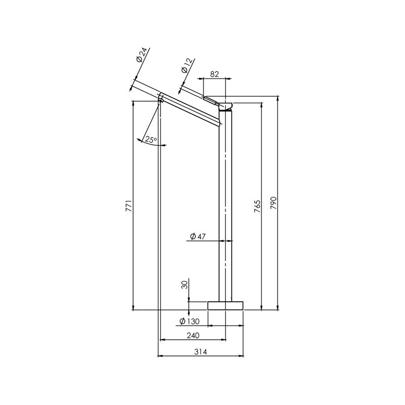 Phoenix Vivid Floor Mounted Bath Mixer - Chrome Specification