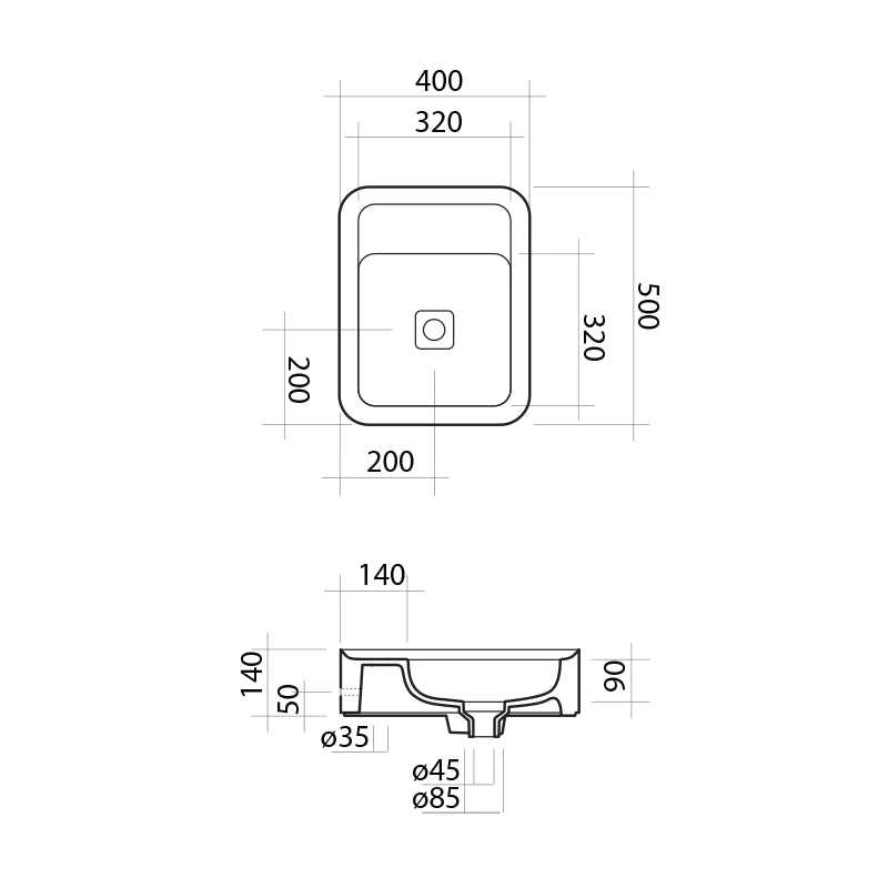 Parisi Cameo Wall Basin 500x400