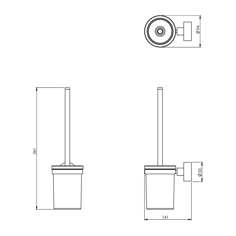 Phoenix Vivid Toilet Brush & Holder - Chrome Specification