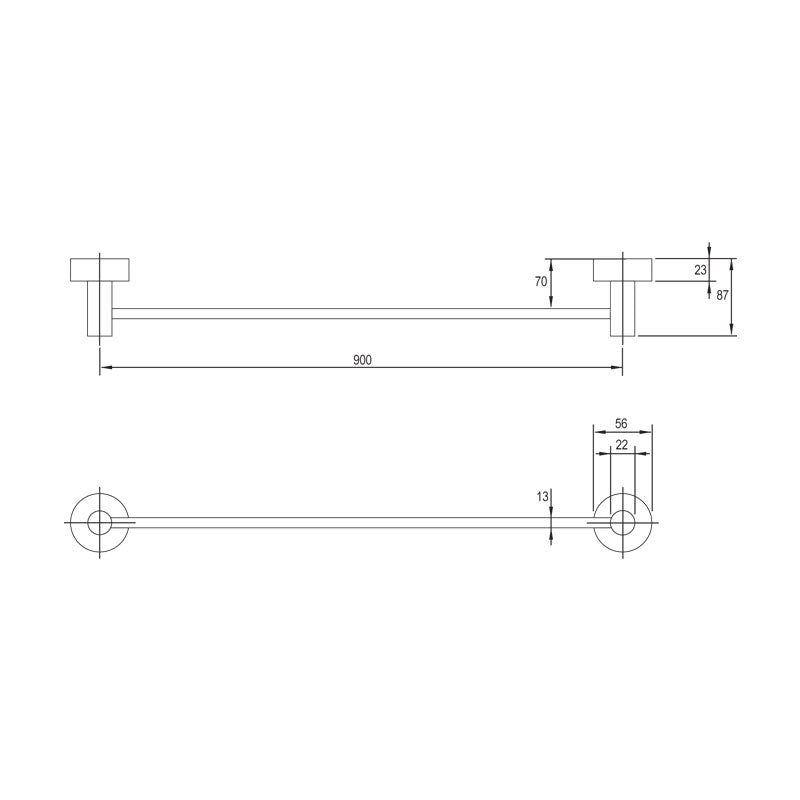 Phoenix Vivid Single Towel Rail 900mm Specification