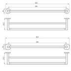 Villeroy & Boch Architectura 800mm Double Towel Rail | Specifications 
