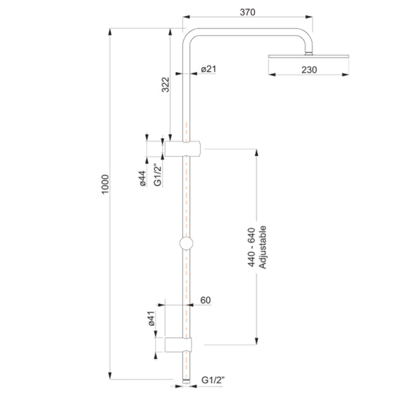 Villeroy & Boch Architectura Style 230 Shower System | Specifications