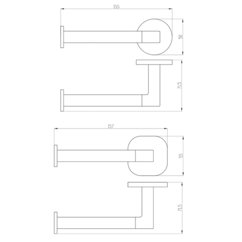 Villeroy & Boch Architectura Left Hand Faced Toilet Roll Holder | Specifications